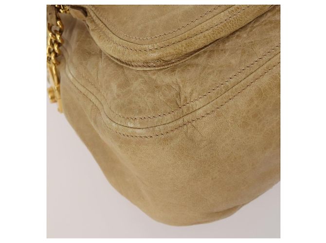 Borsa a tracolla Miu Miu in pelle 2way Beige Gold Auth 199120A D'oro - vista 13