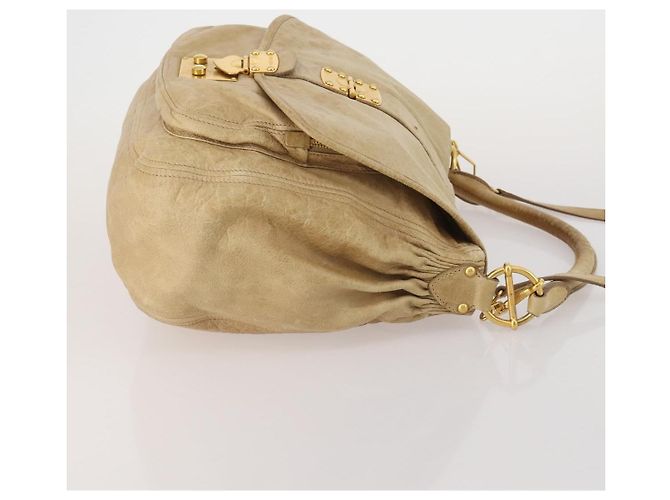 Borsa a tracolla Miu Miu in pelle 2way Beige Gold Auth 199120A D'oro - vista 4