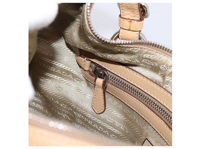 Borsa a tracolla PRADA in pelle beige argento BR3373 Auth am12571V - vista 20