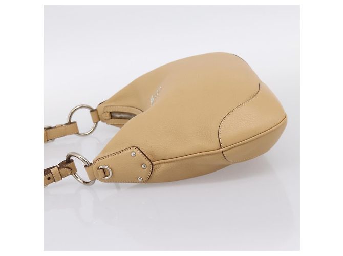 Borsa a tracolla PRADA in pelle beige argento BR3373 Auth am12571V - vista 4