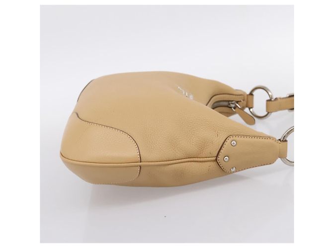 Borsa a tracolla PRADA in pelle beige argento BR3373 Auth am12571V - vista 5