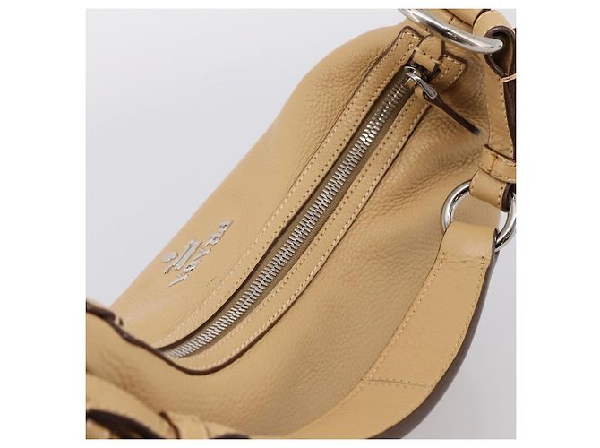 Borsa a tracolla PRADA in pelle beige argento BR3373 Auth am12571V - vista 6