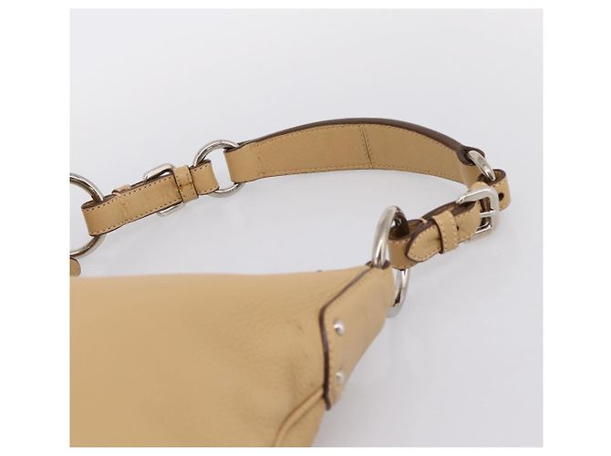 Borsa a tracolla PRADA in pelle beige argento BR3373 Auth am12571V - vista 8