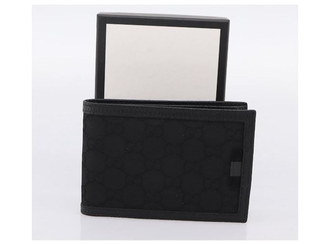 Portafoglio GUCCI GG Canvas Nero 115048 Auth 202719M - vista 20