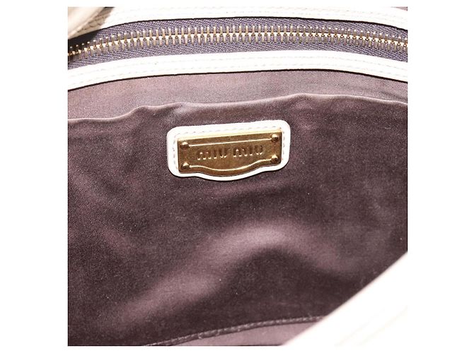 Borsa a mano Miu Miu Matelassé in pelle 2way Ivory Gold Auth 202893A D'oro Crudo - vista 15