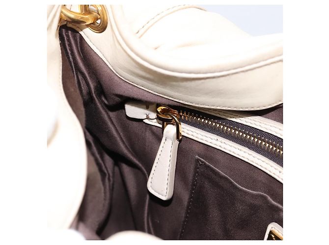 Borsa a mano Miu Miu Matelassé in pelle 2way Ivory Gold Auth 202893A D'oro Crudo - vista 19