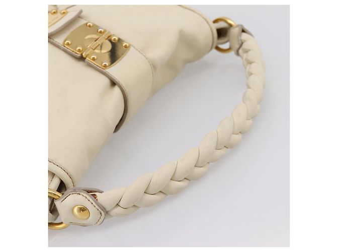 Borsa a mano Miu Miu Matelassé in pelle 2way Ivory Gold Auth 202893A D'oro Crudo - vista 7