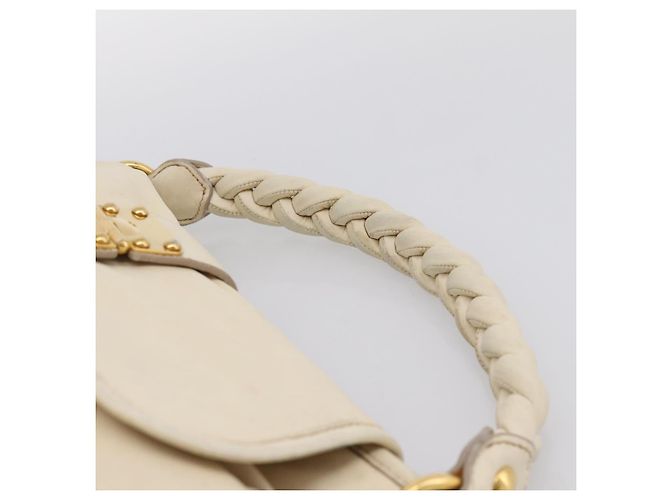 Borsa a mano Miu Miu Matelassé in pelle 2way Ivory Gold Auth 202893A D'oro Crudo - vista 8