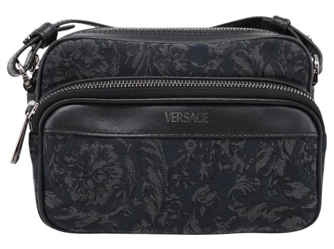Bolso de hombro VERSACE Canvas Black Silver Auth 200698V Negro Plata - vista 13