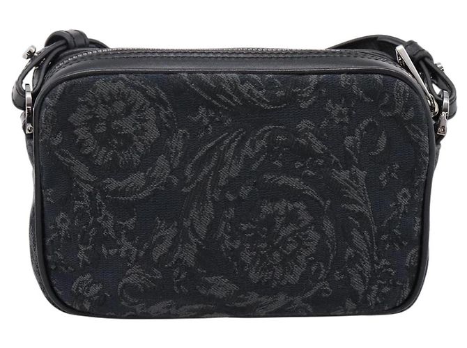 Bolso de hombro VERSACE Canvas Black Silver Auth 200698V Negro Plata - vista 2