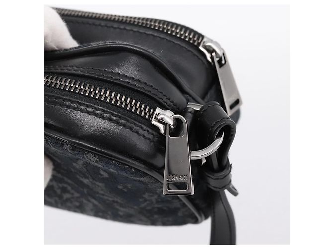 Bolso de hombro VERSACE Canvas Black Silver Auth 200698V Negro Plata - vista 9
