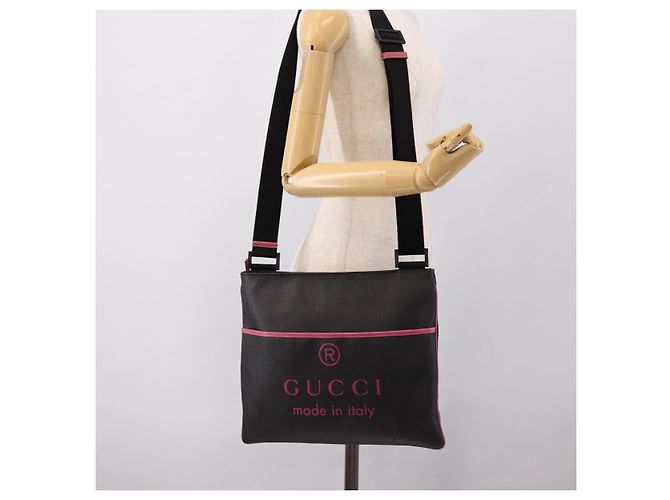 Borsa a tracolla GUCCI PVC Black Silver 162904 Auth 200985V Nero Argento - vista 24