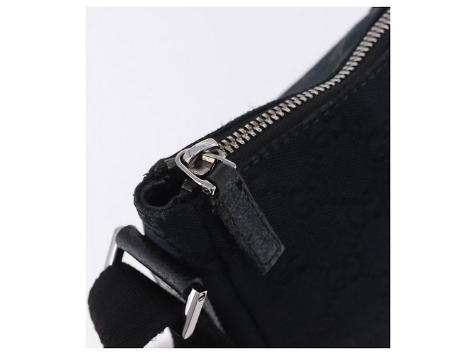 Borsa a tracolla GUCCI GG Canvas Nero Argento 114273 Auth ka6068 - vista 15