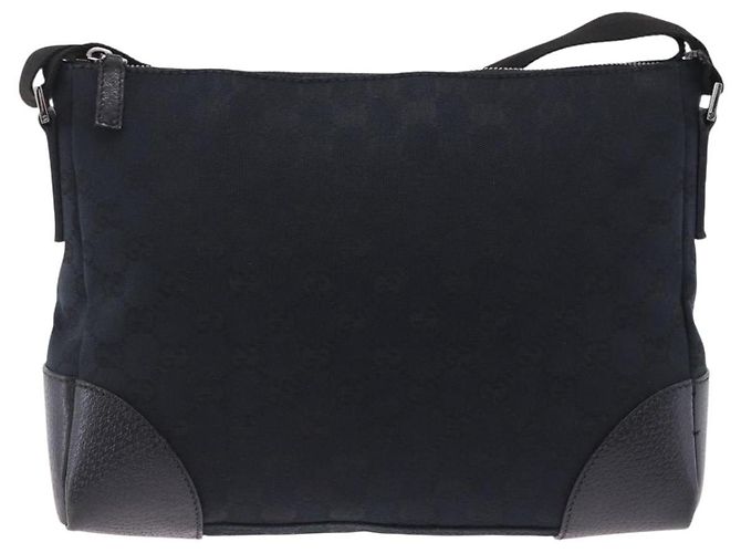Borsa a tracolla GUCCI GG Canvas Nero Argento 114273 Auth ka6068 - vista 3