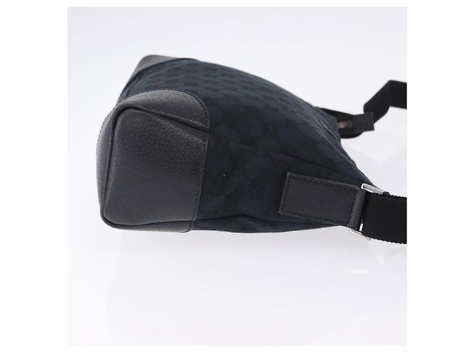 Borsa a tracolla GUCCI GG Canvas Nero Argento 114273 Auth ka6068 - vista 4