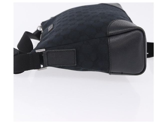 Borsa a tracolla GUCCI GG Canvas Nero Argento 114273 Auth ka6068 - vista 5