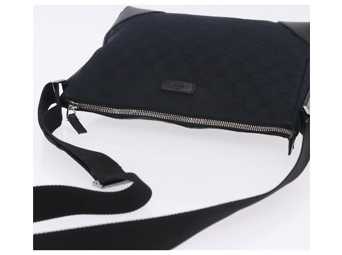 Borsa a tracolla GUCCI GG Canvas Nero Argento 114273 Auth ka6068 - vista 6
