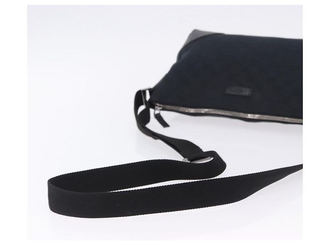 Borsa a tracolla GUCCI GG Canvas Nero Argento 114273 Auth ka6068 - vista 7