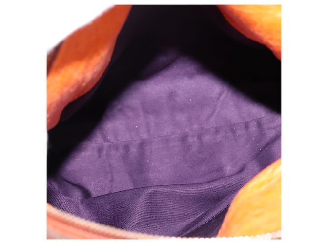 Borsa a mano Miu Miu Vitellolux 2way Orange Gold Auth 197281M D'oro Arancione - vista 19