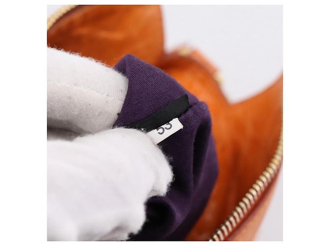 Borsa a mano Miu Miu Vitellolux 2way Orange Gold Auth 197281M D'oro Arancione - vista 23