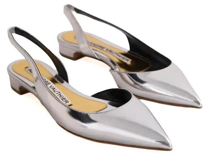 Ballerine Alexandre Vauthier in pelle argento - vista 3