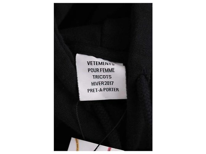 Vêtements Sudadera negra de algodón VETEMENTS Negro - vista 6