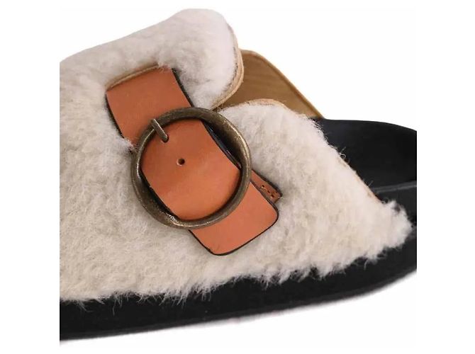 Zoccoli Isabel Marant in pelle bianca Bianco - vista 4