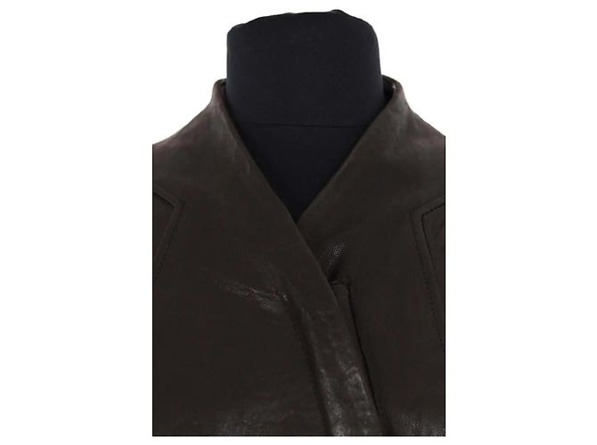 Giacca in pelle marrone Helmut Lang - vista 2