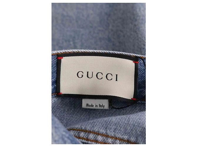 Gonna Gucci in cotone blu - vista 4