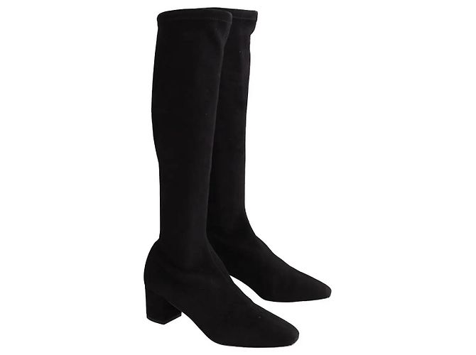 Lk Bennett Eldon black stretch suede boots size 38 - view 3