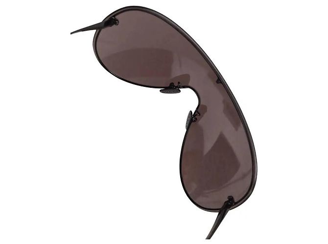 Occhiali da sole Gucci in metallo nero - vista 3