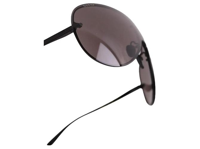 Occhiali da sole Gucci in metallo nero - vista 4