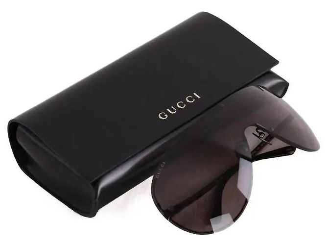 Occhiali da sole Gucci in metallo nero - vista 5