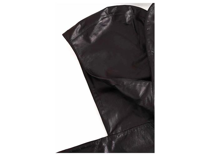 Cappello in pelle nero Magda Butrym - vista 4