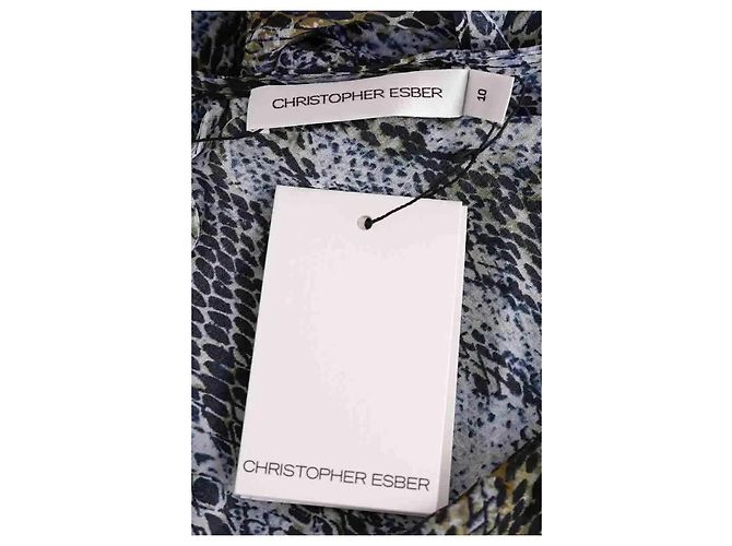 Autre Marque Vestido de seda azul Christopher Esber - vista 5