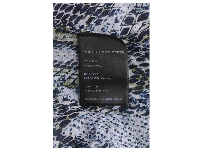 Autre Marque Vestido de seda azul Christopher Esber - vista 6