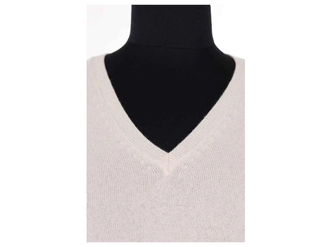 Jersey Eric Bompard de cashmere ecru Crudo - vista 2