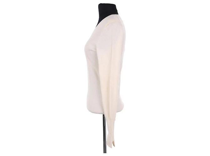 Jersey Eric Bompard de cashmere ecru Crudo - vista 3