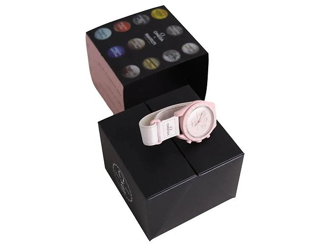 Autre Marque Swatch x Omega Uhr rosa Pink - Ansicht 4