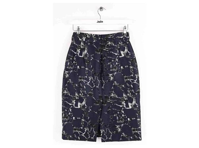 Falda Balenciaga de algodón azul marino - vista 3