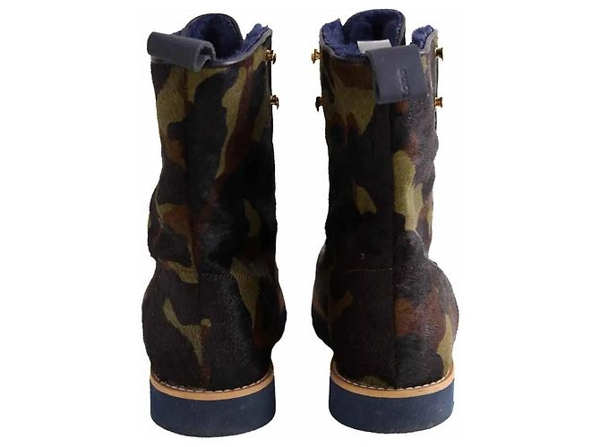 Stivaletti stringati Heimstone in pelle kaki Cachi - vista 2