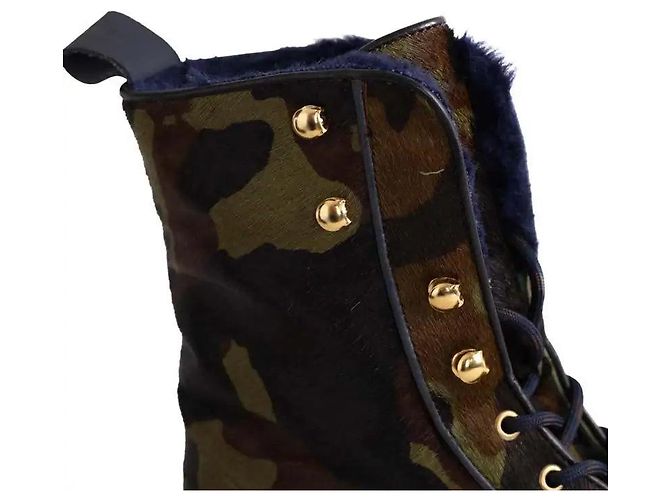 Stivaletti stringati Heimstone in pelle kaki Cachi - vista 4