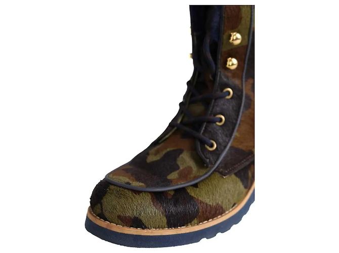 Stivaletti stringati Heimstone in pelle kaki Cachi - vista 5
