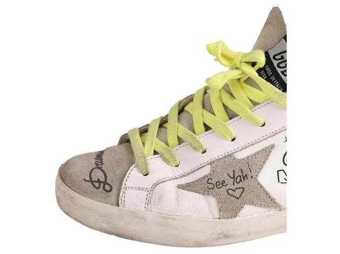 Golden Goose Baskets Graffiti blanches - vue 4