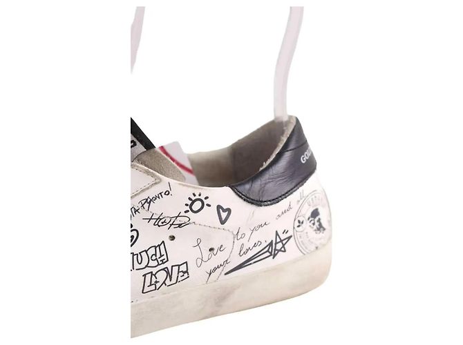 Golden Goose Baskets Graffiti blanches - vue 5