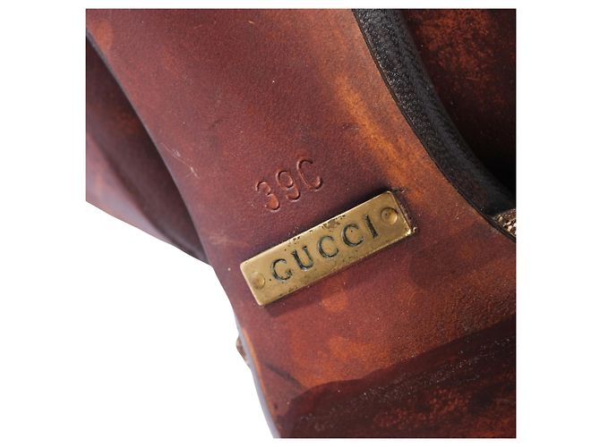 Mules con tacco a punta Gucci GG Canvas Marrone - vista 5