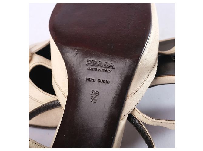 Prada Fall/Winter 2000 Ivory Leather Pointed-Toe Slingback Pumps Cream - view 6