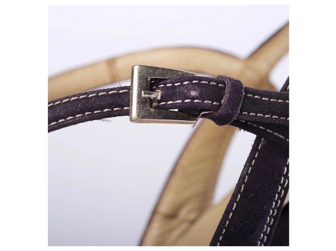 Décolleté T-Strap Prada in camoscio viola – '00s Porpora - vista 6
