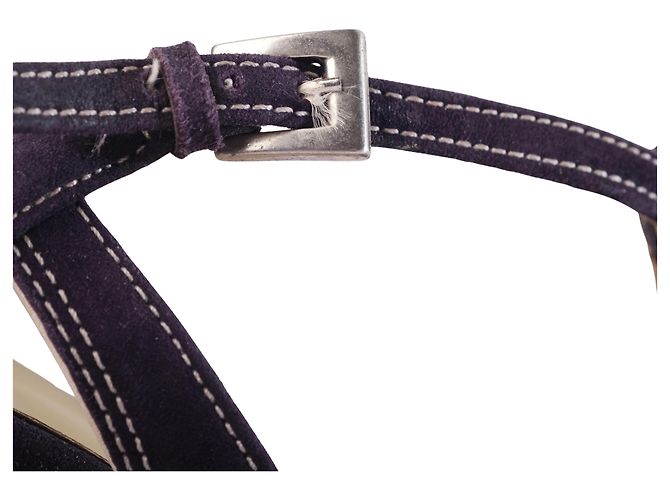 Décolleté T-Strap Prada in camoscio viola – '00s Porpora - vista 7