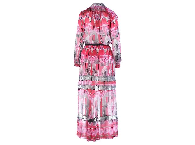 Autre Marque Set Camicia in Seta Stampata e Gonna Maxi John Richmond Rosa Multicolore - vista 3